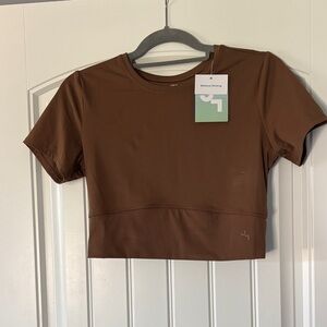 Joy Lab Athletic Crop Top Brown
